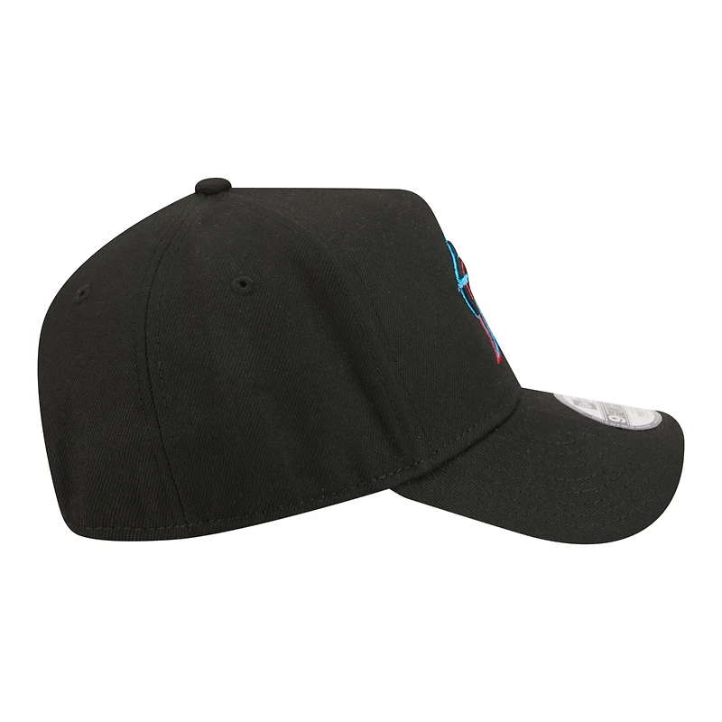 Youth New Era Black Miami Marlins 9FORTY A-Frame Adjustable Hat