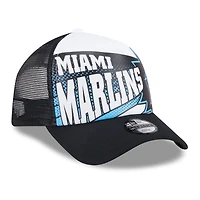 Casquette réglable noire Miami Marlins Boom 9FORTY pour jeune New Era