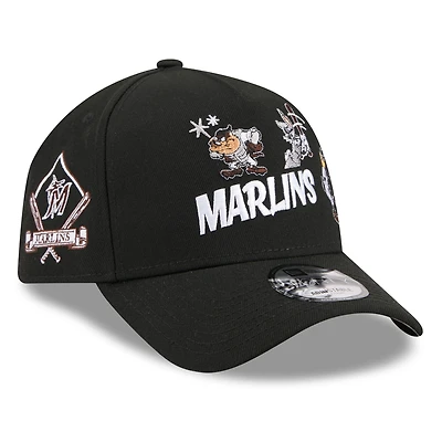Casquette ajustable New Era noire Miami Marlins Looney Tunes A-Frame 9FORTY pour jeunes