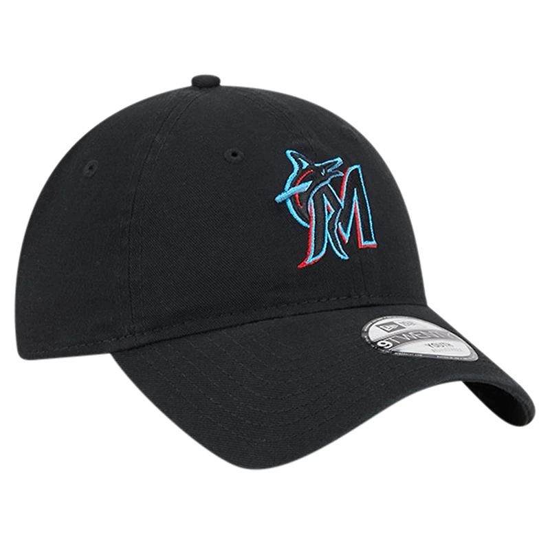 Casquette réglable 9TWENTY noire Miami Marlins Team Color pour jeune New Era