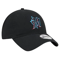 Casquette réglable 9TWENTY noire Miami Marlins Team Color pour jeune New Era