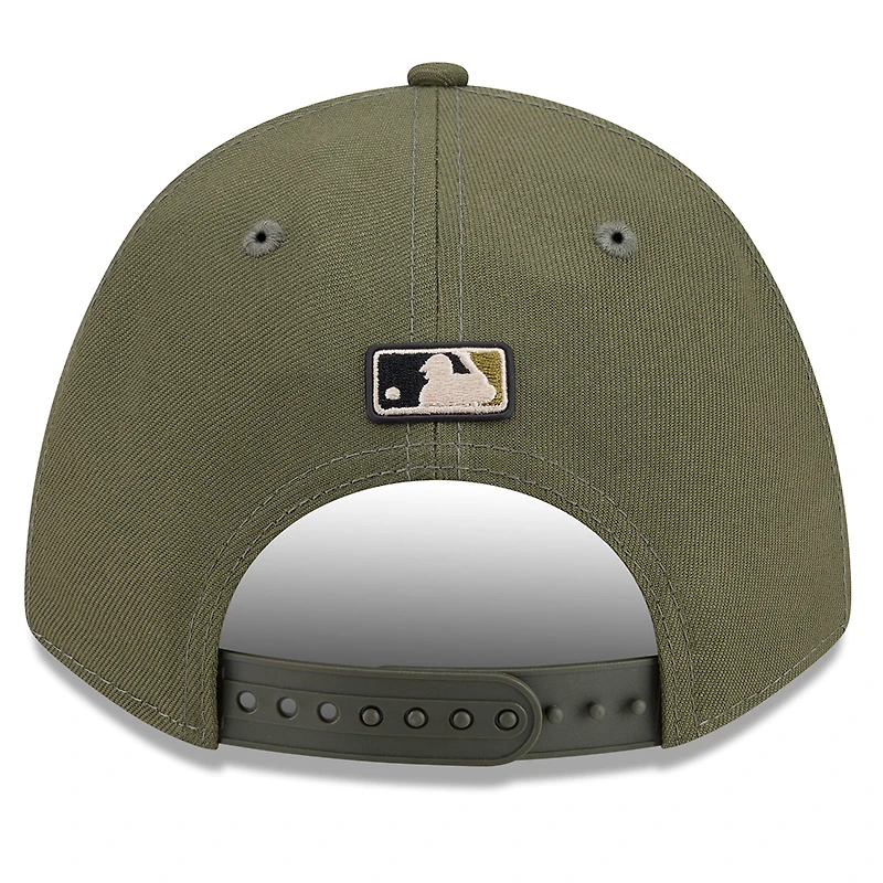Youth New Era Olive Miami Marlins 2026 Armed Forces Day 9FORTY M-Crown Adjustable Hat