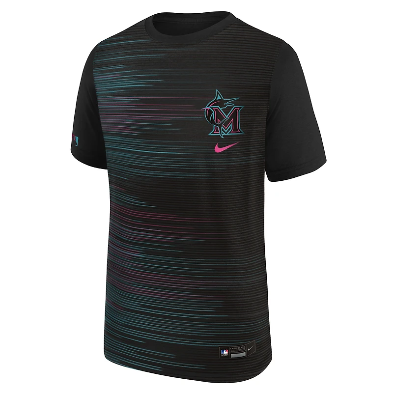 T-shirt Nike noir pour jeune des Miami Marlins 2025 City Connect Authentic Collection Legend