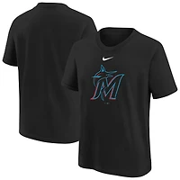 T-shirt Nike noir pour jeunes avec grand logo des Miami Marlins