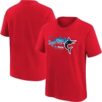 T-shirt Nike Miami Marlins 2023 City Connect Team rouge pour jeune