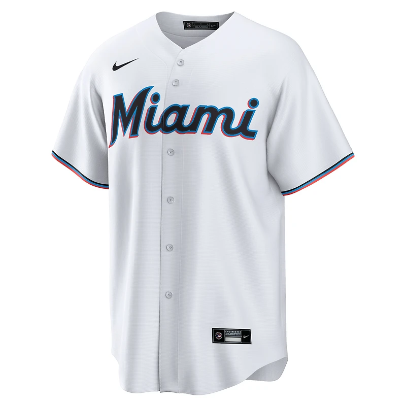 Maillot Nike Sandy Alcantara blanc pour jeunes des Marlins de Miami à domicile