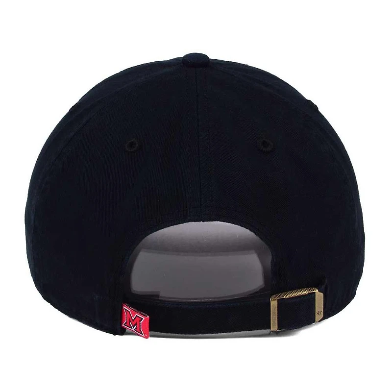 Men's '47 Black Miami University RedHawks Clean Up Adjustable Hat