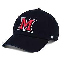 Men's '47 Black Miami University RedHawks Clean Up Adjustable Hat