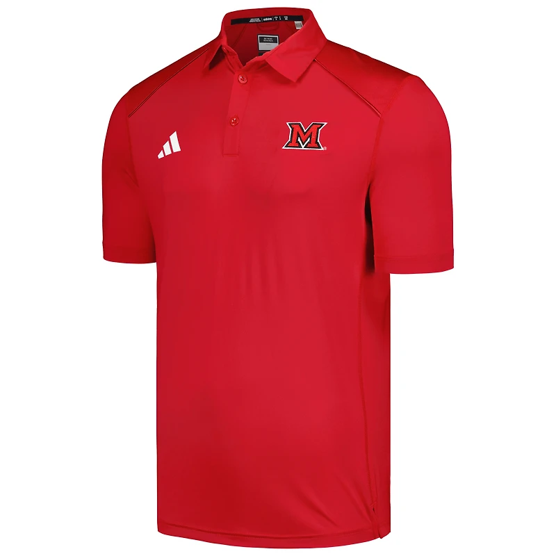 Polo adidas rouge Miami University RedHawks Classic AEROREADY pour hommes
