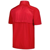 Veste adidas rouge Miami University RedHawks Sideline AEROREADY Raglan à manches courtes et quart de zip pour hommes