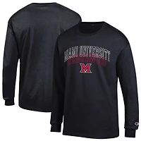 Men's Champion  Black Miami University RedHawks Team Long-Sleeve T-Shirt