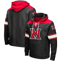 Men's Colosseum Black Miami University RedHawks 2.0 Lace-Up Pullover Hoodie
