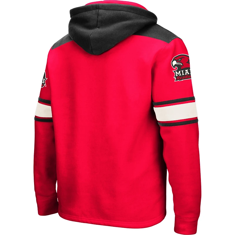 Sweat à capuche lacets Colosseum Red Miami University RedHawks 2.0 pour hommes