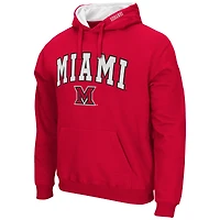 Chandail à capuchon Colosseum Red Miami University RedHawks Arch et logo pour hommes