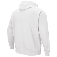 Chandail à capuchon Colosseum White Miami University RedHawks Arch et Logo pour hommes