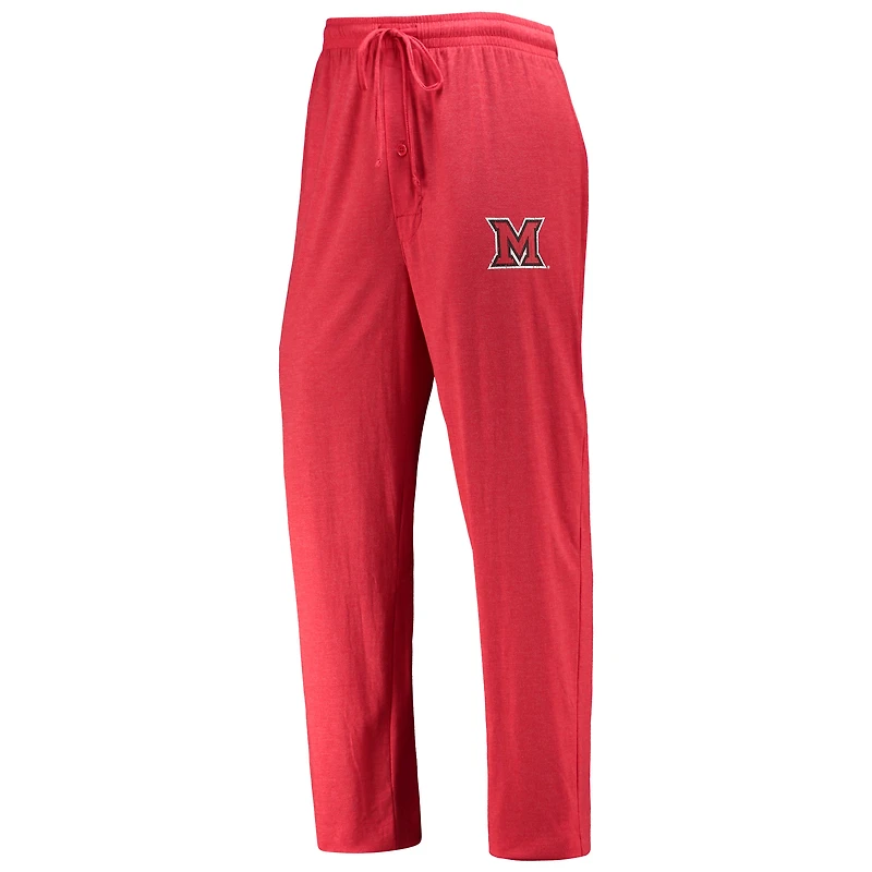 Ensemble de nuit pour homme Concepts Sport rouge/anthracite chiné, haut à manches longues et pantalon l'équipe RedHawks l'Université Miami