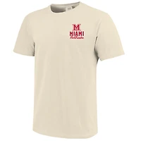 T-shirt crème pour homme avec motif mascotte des RedHawks de l'Université Miami