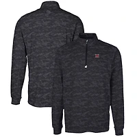 Pull-over extensible à imprimé camouflage Traverse pour homme, noir, avec fermeture éclair quart de tour, des RedHawks l'Université Miami, couleur grande et taille, Cutter & Buck