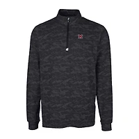 Pull-over extensible à fermeture éclair quart de tour pour homme, noir, imprimé camouflage Traverse, des RedHawks l'Université Miami, Cutter & Buck
