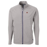 Veste hybride entièrement zippée en tricot recyclé Adapt Eco Knit pour homme, gris, des RedHawks de l'Université Miami, couleur grande et taille.