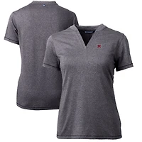 Women's Cutter & Buck Heather Charcoal Miami University RedHawks Forge Blade V-Neck Top