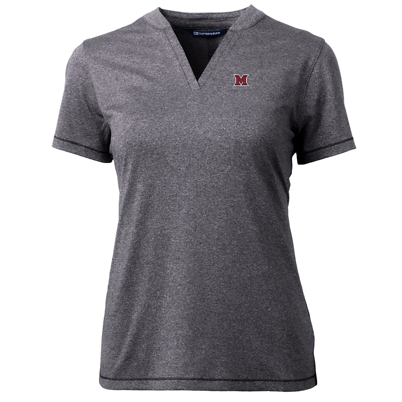 Haut à col en V Forge Blade pour femme, couleur charbon chiné, des RedHawks de l'Université Miami.
