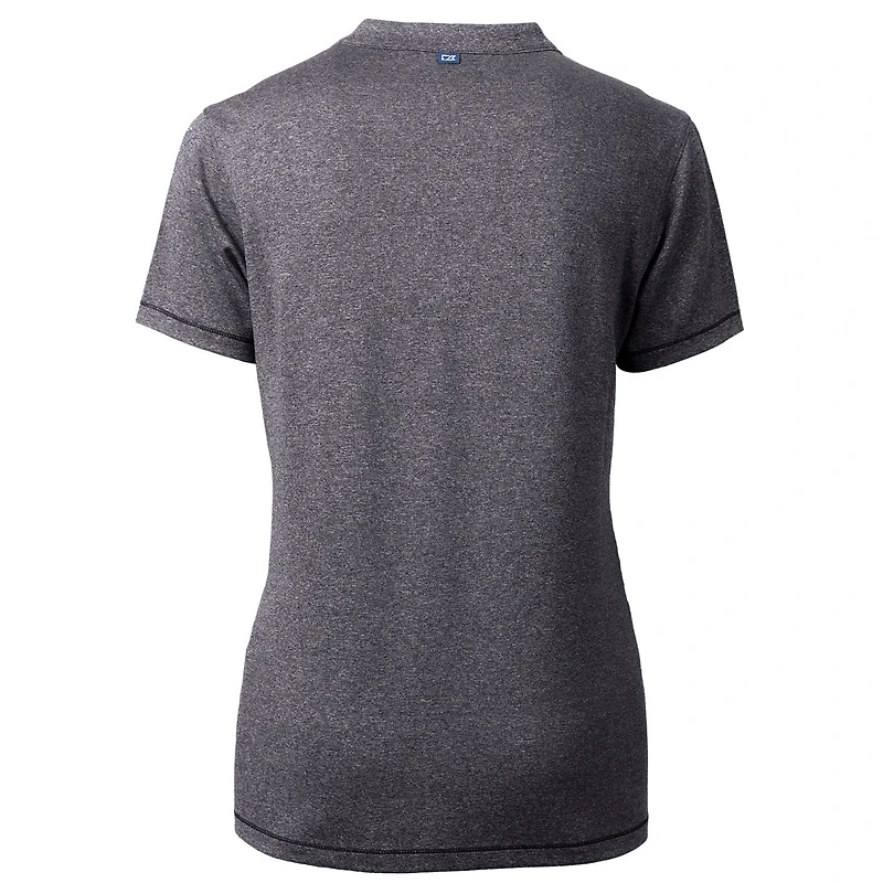 Women's Cutter & Buck Heather Charcoal Miami University RedHawks Forge Blade V-Neck Top