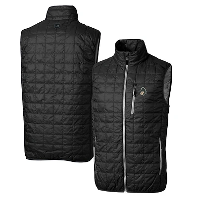 Doudoune zippée intégrale Cutter & Buck noire Michigan State Spartans, logo principal de l'équipe Rainier PrimaLoft Eco, isolée