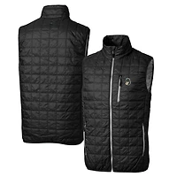 Doudoune zippée intégrale Cutter & Buck noire Michigan State Spartans, logo principal de l'équipe Rainier PrimaLoft Eco, isolée