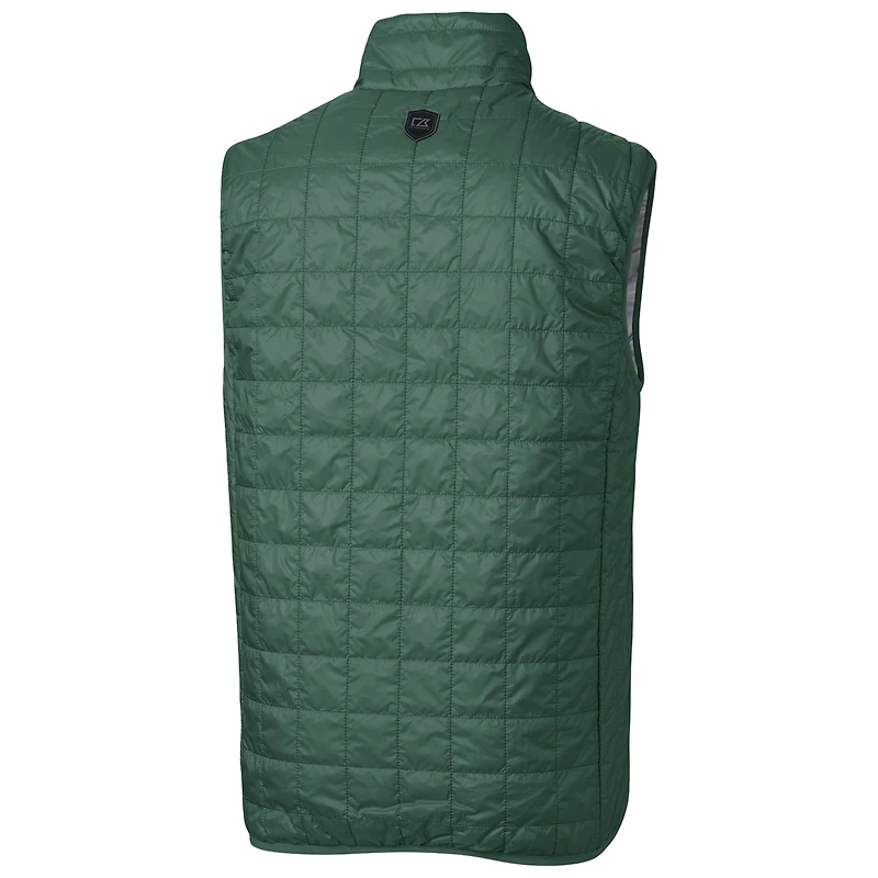 Cutter & Buck Heather Green Michigan State Spartans Primary Team Logo Rainier PrimaLoft Eco Insulated Full-Zip Puffer Vest