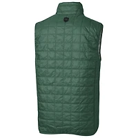 Cutter & Buck Heather Green Michigan State Spartans Primary Team Logo Rainier PrimaLoft Eco Insulated Full-Zip Puffer Vest