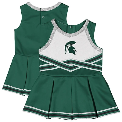 Girls Infant Colosseum Green Michigan State Spartans Lollipop Park Cheer Dress