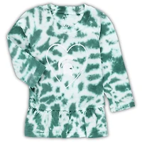Ensemble t-shirt et leggings à manches longues raglan volants tie-dye Wes & Willy Green Michigan State Spartans pour fille