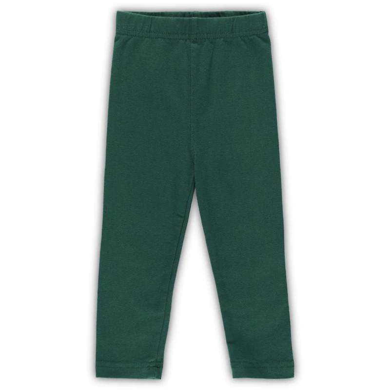 Ensemble t-shirt et leggings à manches longues raglan volants tie-dye Wes & Willy Green Michigan State Spartans pour fille