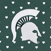 Girls Newborn & Infant Green Michigan State Spartans Hearts Bodysuit and Headband Set