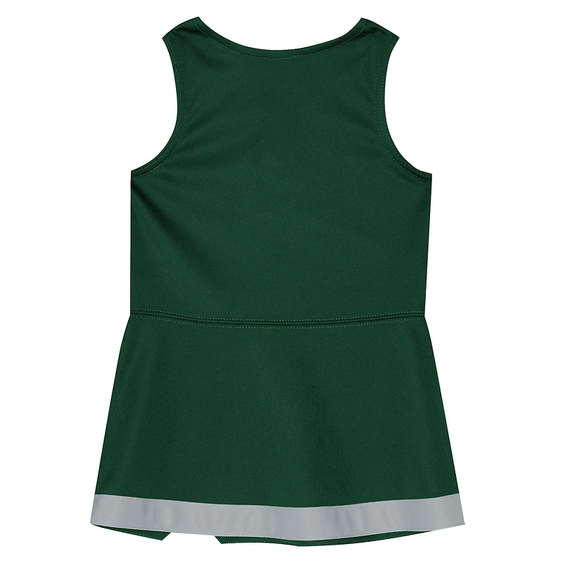 Girls Preschool Outerstuff Green Michigan State Spartans Two-Piece Cheer Captain Jumper Dress & Bloomers Set