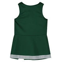 Girls Preschool Outerstuff Green Michigan State Spartans Two-Piece Cheer Captain Jumper Dress & Bloomers Set