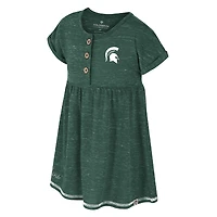 Girls Toddler Colosseum  Green Michigan State Spartans Fleet Dress