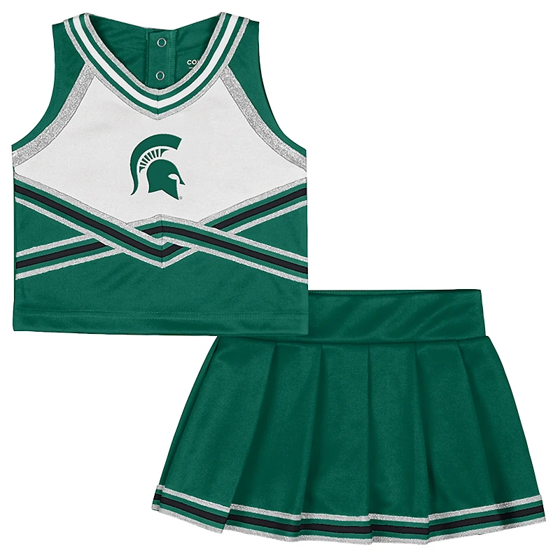 Ensemble deux pièces vert Colosseum pour filles, Spartans de l'État du Michigan, Lollipop Park Cheer