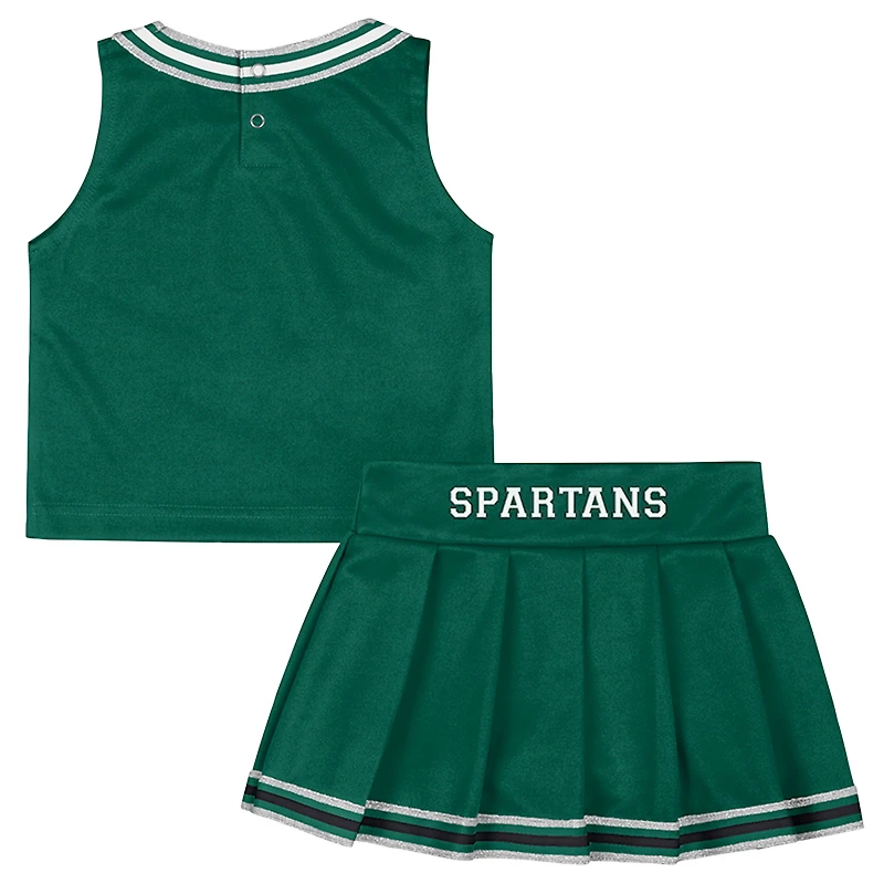 Ensemble deux pièces vert Colosseum pour filles, Spartans de l'État du Michigan, Lollipop Park Cheer