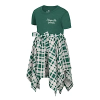 Girls Toddler Colosseum Green Michigan State Spartans Marceline Plaid Dress