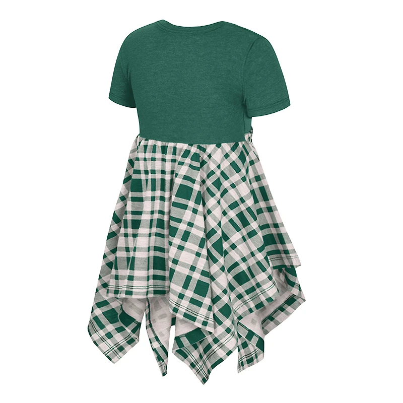 Girls Toddler Colosseum Green Michigan State Spartans Marceline Plaid Dress