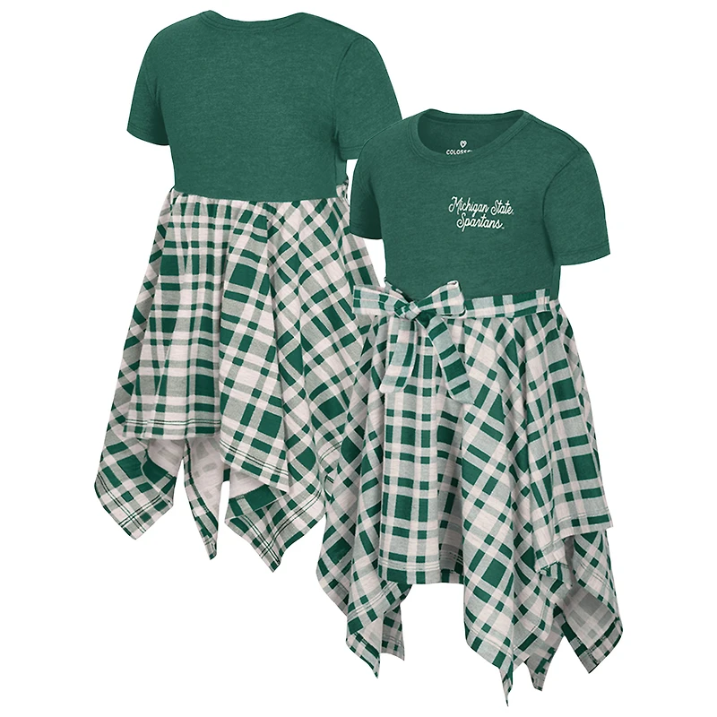 Robe à carreaux Marceline pour fille, vert Colosseum