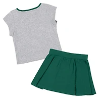 Ensemble deux pièces t-shirt et jupe Colosseum gris chiné/vert Michigan State Spartans Minds For Molding pour filles