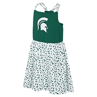 Girls Youth Colosseum Green/White Michigan State Spartans Robin Floral Dress