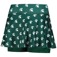 Girls Youth ZooZatz Green Michigan State Spartans All-Over Print Tennis Skort