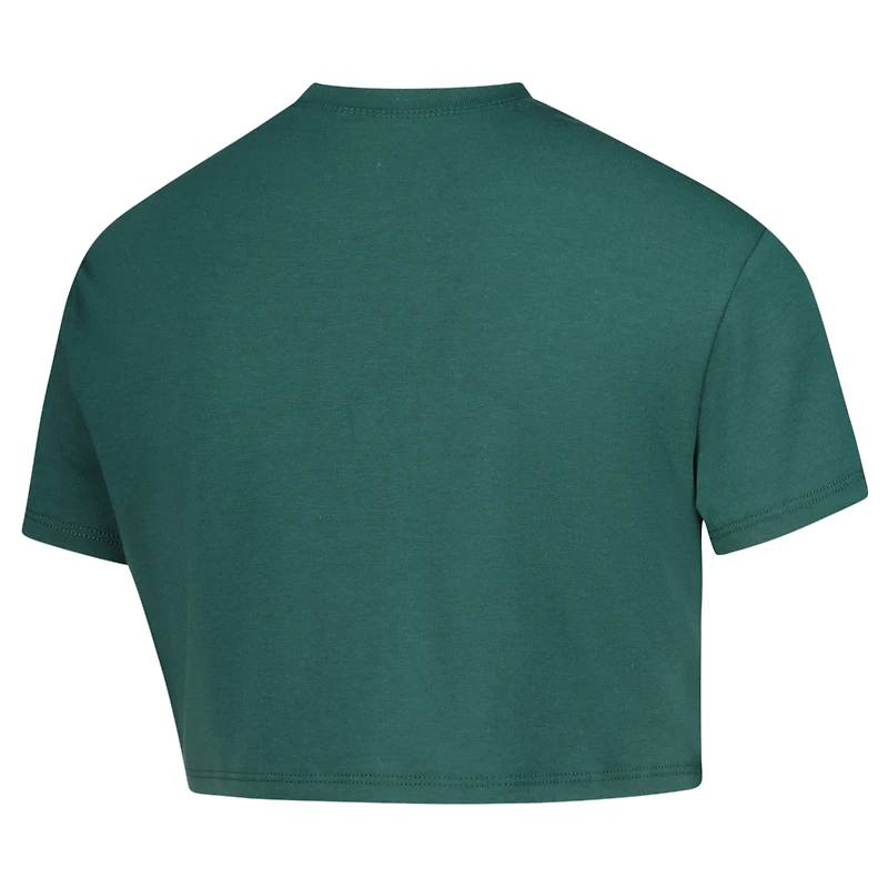 T-shirt court vert ZooZatz pour jeunes filles, Spartans de l'État du Michigan, Laurels, à trois mélanges