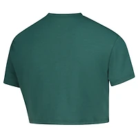 Girls Youth ZooZatz Green Michigan State Spartans Laurels Tri-Blend Cropped T-shirt