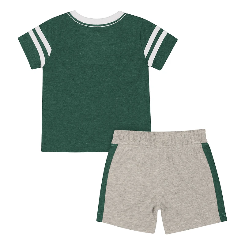 Infant Colosseum  Heather Green Michigan State Spartans T-Shirt & Shorts Set