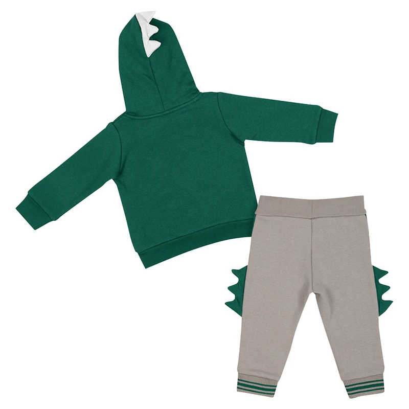 Ensemble sweat à capuche et pantalon Dino Colosseum vert/gris Michigan State Spartans pour bébé